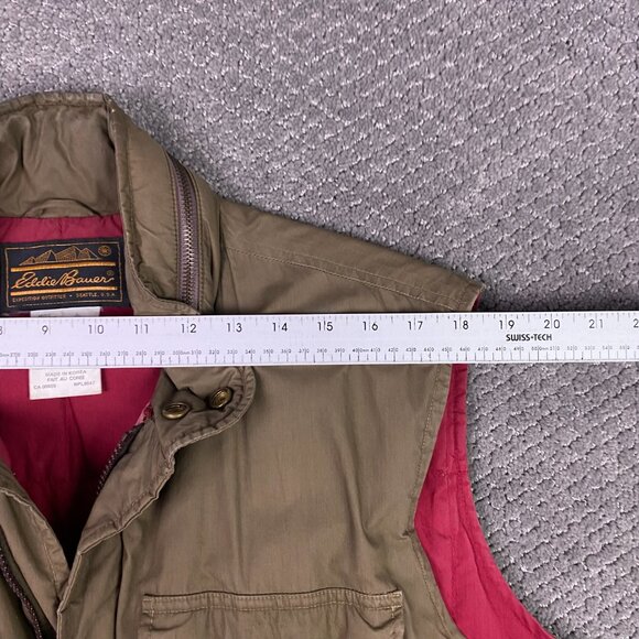 Vintage Eddie Bauer Vest Men's Large Khaki Full Zip Utility Hiking Outdoor Korea - Picture 16 of 16